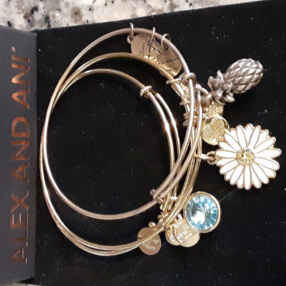 Three Alex and Ani Bracelets Lot